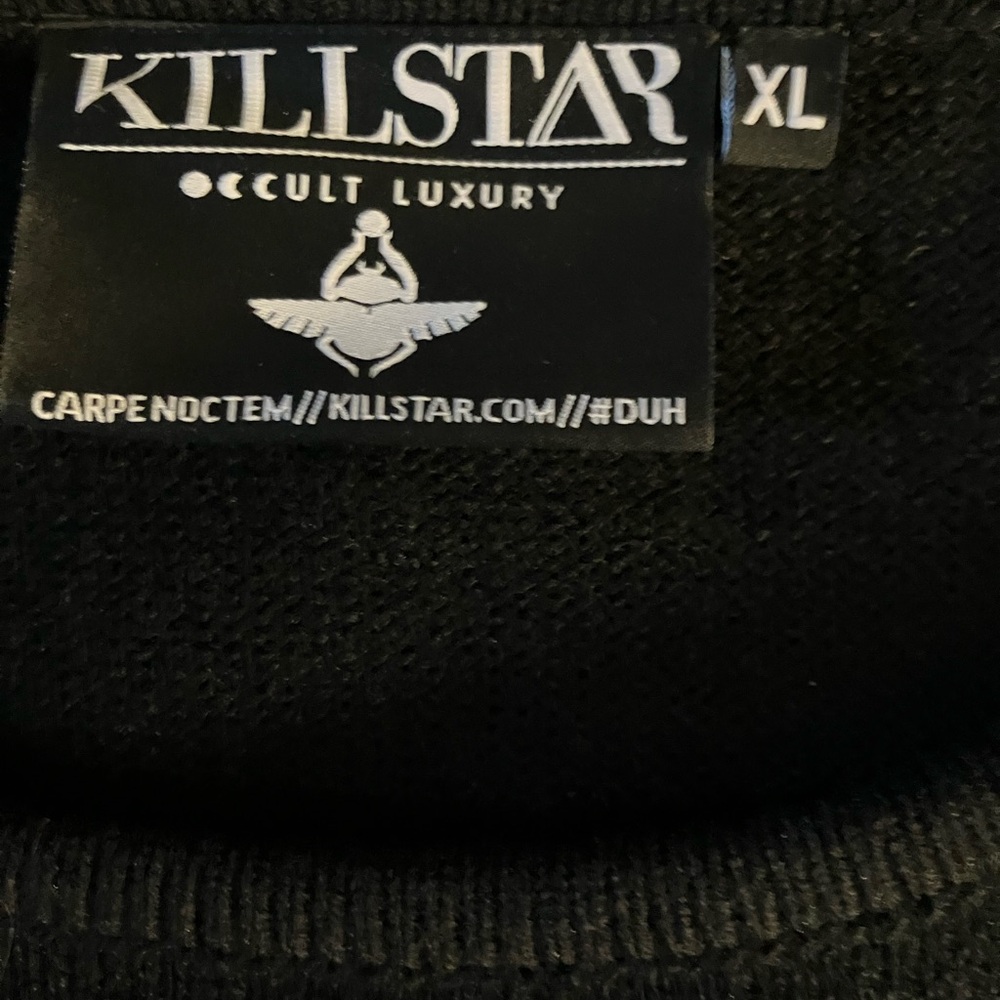 KILLSTAR Long Sweater Women’s sz XL Black/Red RibCage Art Distressed GOTH NEW - Picture 8 of 10